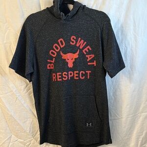 Under Armour Dark Gray Hoodie with Red Graphic